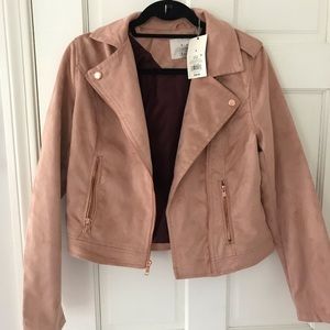 Target light pink motto jacket- size small